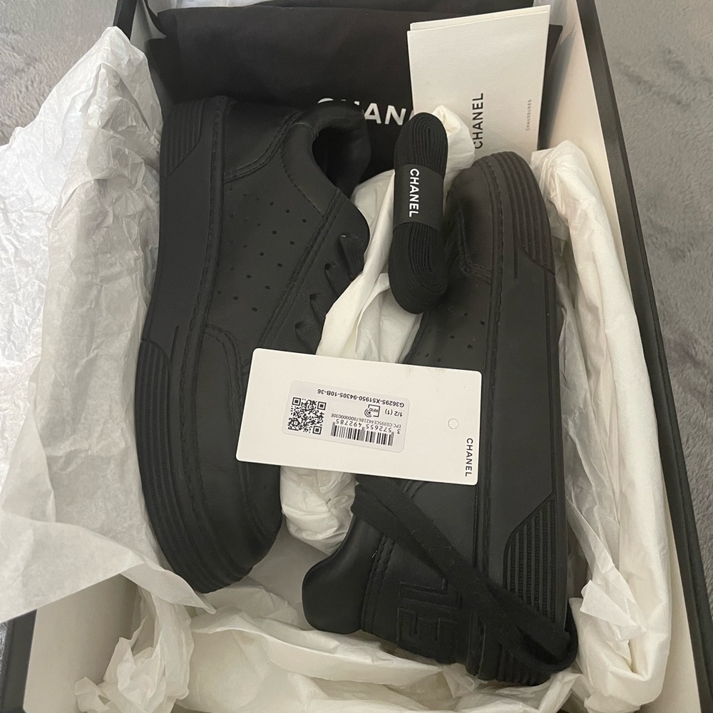 Chanel black sneakers, size EU 36/ US 6.